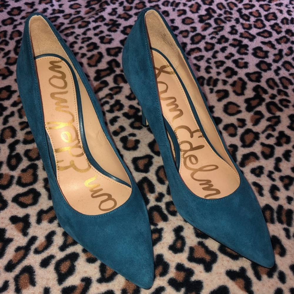 NWOT! Sam Edelman Teal Suede Heels
